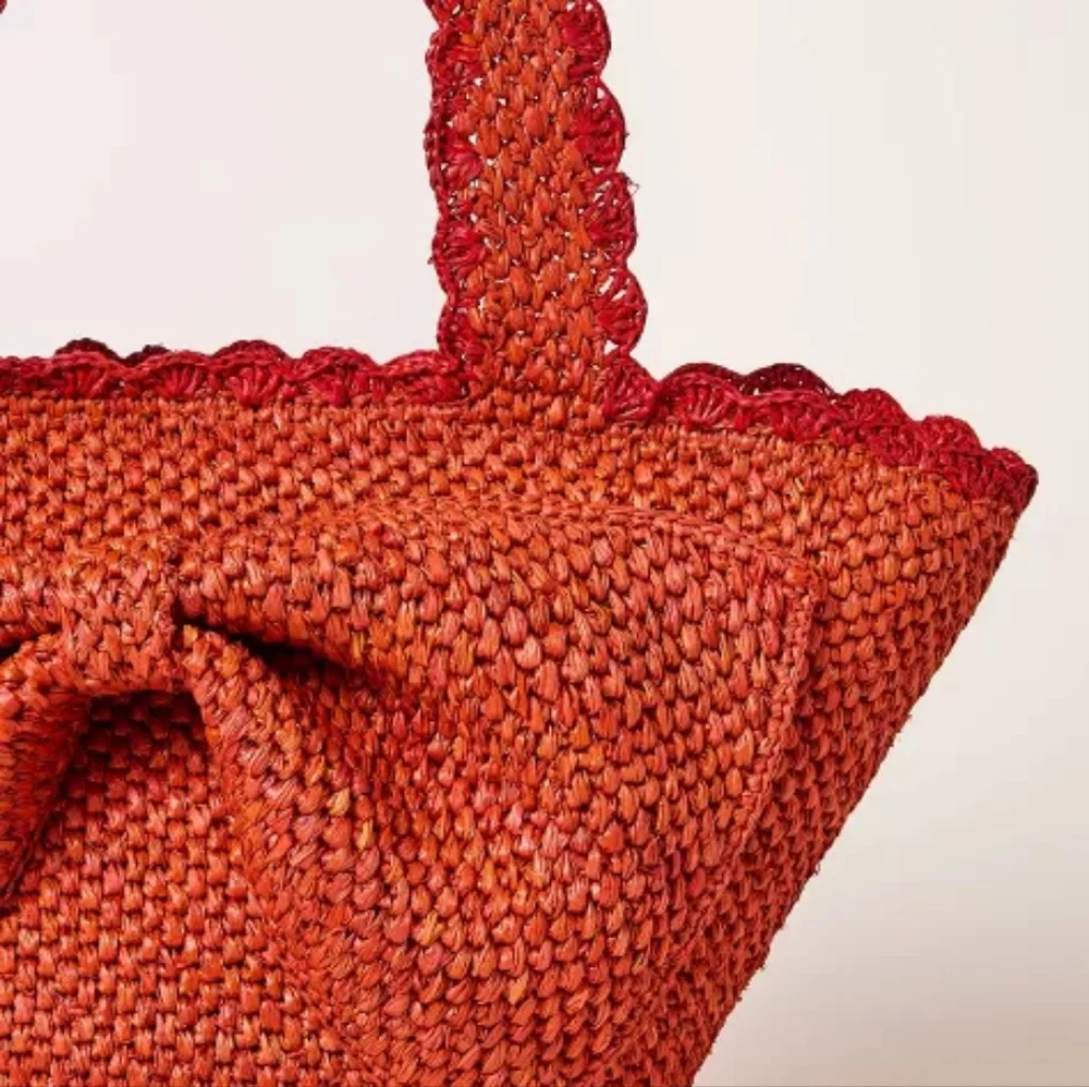 Kate Spade X Target Raffia Bow Tote Bag NWT